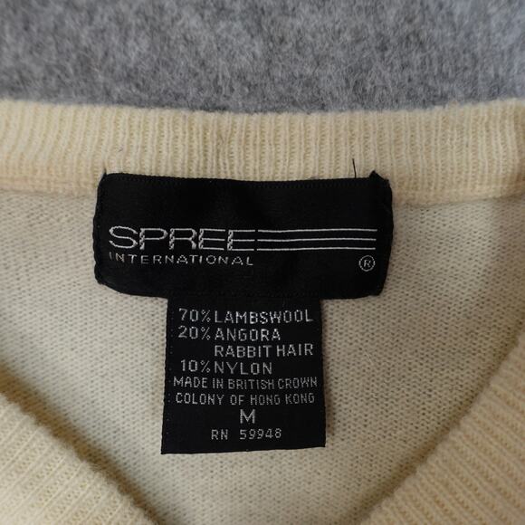 Vintage Spree Sweater Womens Medium Tulip Beaded Lambswool Angora Floral Sequin - Picture 2 of 8